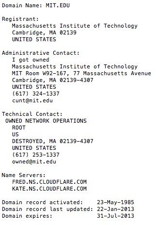 Image for [telecom]  MIT hacked again, URLs redirected 
