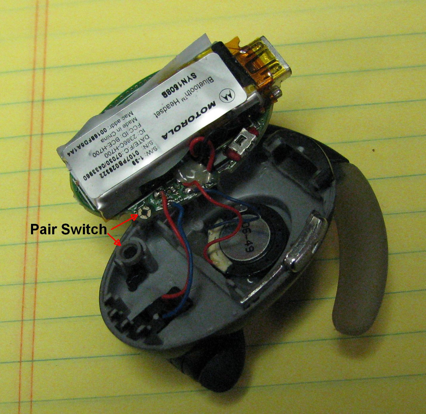 Image for Motorola H700 bluetooth earpiece dissassembly instructions (Jeff L?) 