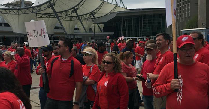 Image for CWA Members to AT&T: No Jobs, No Deal [telecom] 