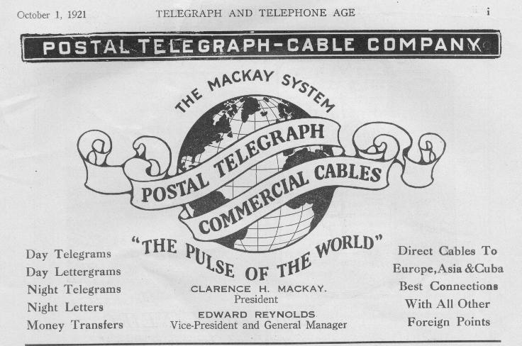 Image for History "Postal Telegraph"  [telecom] 