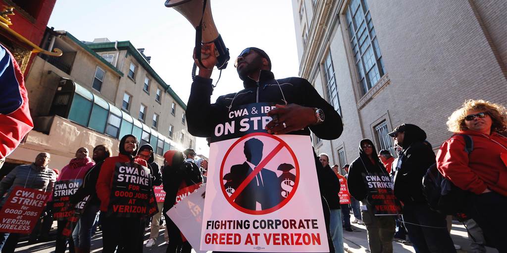 Image for Verizon Strike A Fight For Future of Labor [telecom] 