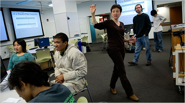 Image for At M.I.T., Large Lectures Are Going the Way of the Blackboard