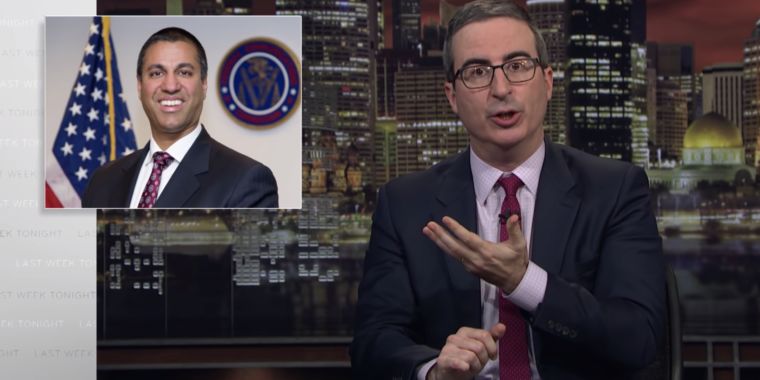 Image for John Oliver fights robocalls... by robocalling Ajit Pai and the FCC [telecom] 