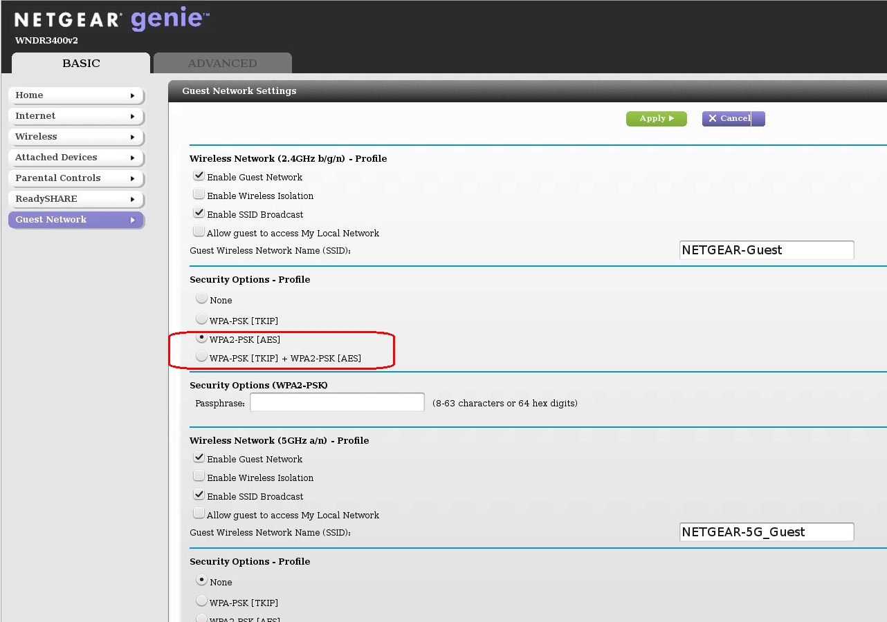 Image for When do I use WPA2-PSK AES versus when to use TKIP? 