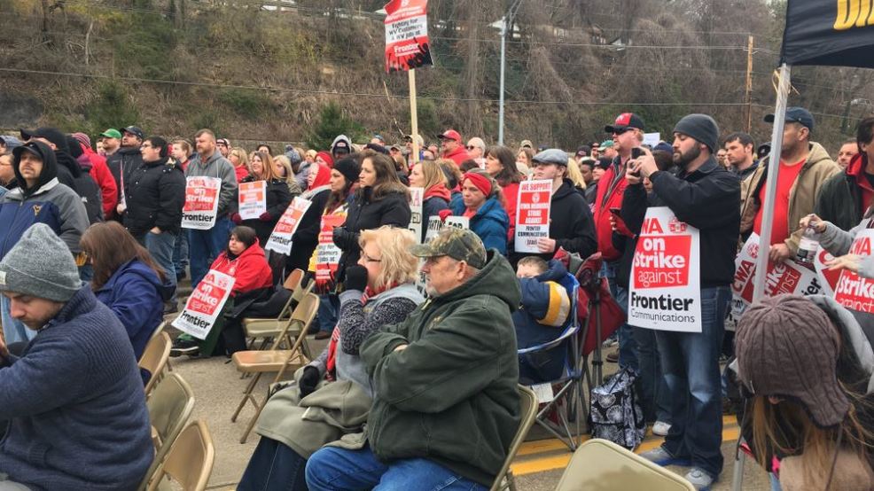 Image for CWA workers hold rally for jobs at Frontier [telecom] 