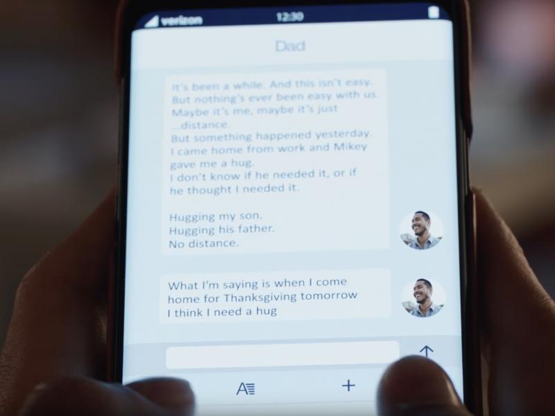 Image for Verizon Tells Touching Story In Thanksgiving Day Spot [telecom] 