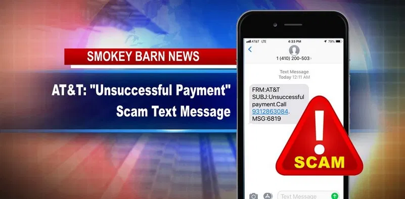 Image for TN: AT&T Text "Unsuccessful Payment" Scam Hits Robertson County [Telecom] 