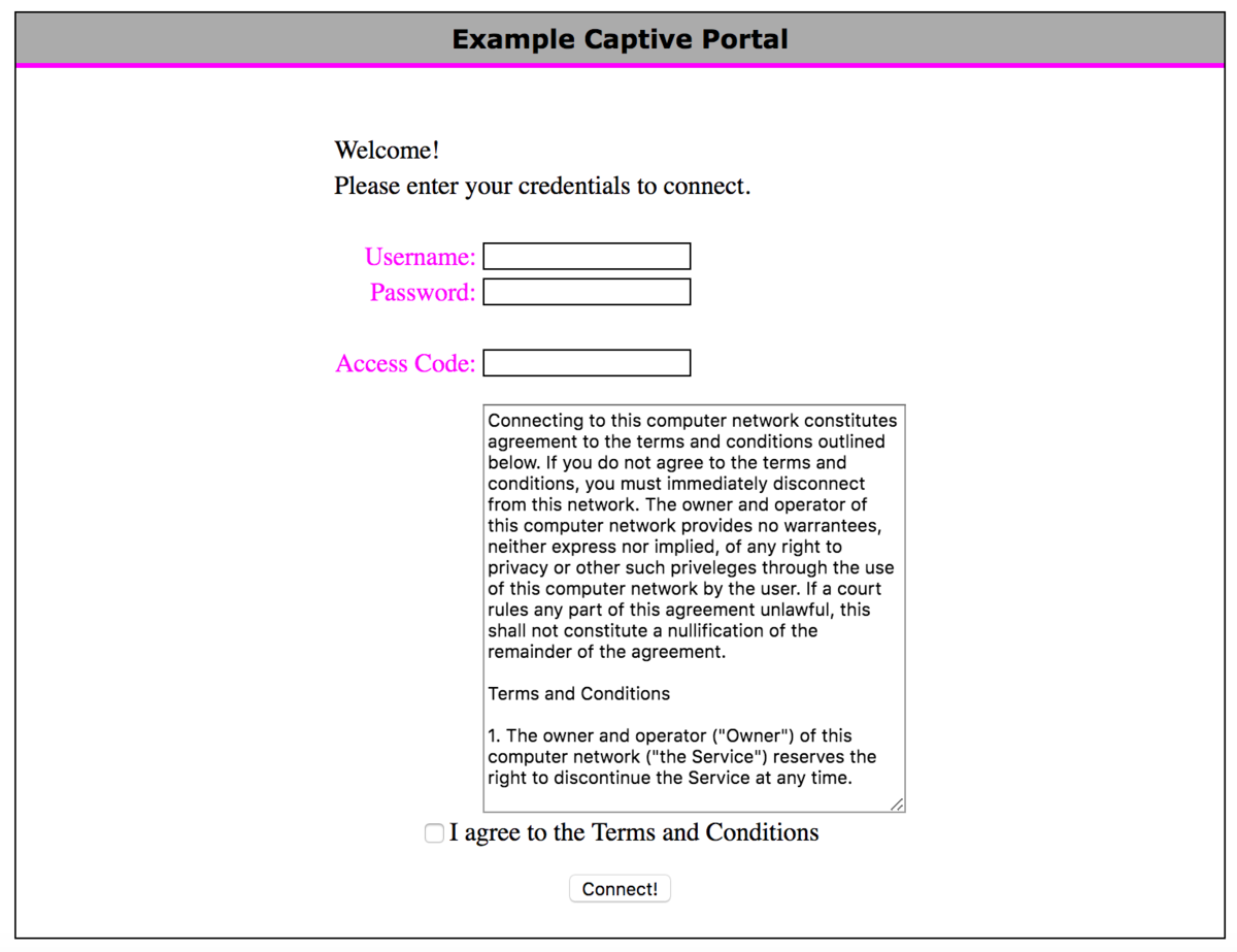 Image for Push a home page when a customer connects to my wireless network