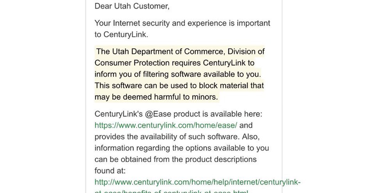 Image for Utah customers complain when CenturyLink interrupts their service with a pop-up ad [telecom] 